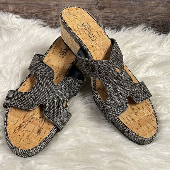 VANELi | Black Kallita Leather Sandal Slide On, Size 8N, Black Sparkly - Picture 2 of 7